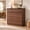 Walnut, variant on WARAYZ Mid Century Modern Fluted Wave Door Sideboard Buffet Cabinet, 2 Doors, Drawer, 31",Blue
