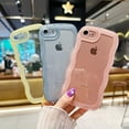 thumbnail image 6 of Compatible with iPhone SE/7/8 Case 4.7", Cute Kawaii Curly Wave Frame Shape Soft Silicone Shockproof Protective Phone Cover for Women Girls, Clear/Pink, 6 of 14
