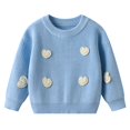 thumbnail image 2 of YunPes Toddler Baby Boy Girl Heart Knit Sweater Kids Outfit Striped Sweater, 2 of 8