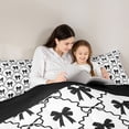 thumbnail image 4 of Erosebridal Kawaii Ribbon Bow Twin Bedding Sets 7-Piece For Teens,Kids Girls Geometric Grid Bedding Comforter Set,Black Reversible, 4 of 6