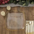 thumbnail image 2 of Balsa Circle 10 Square Clear 10" Disposable Salad Dinner Plastic Plates Gold Trim Party Events Decorations Supplies, 2 of 8