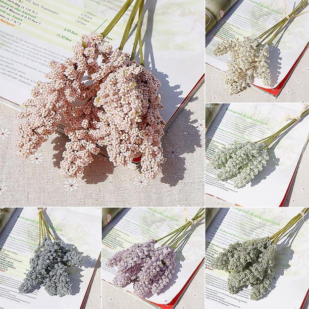Material de ramo de decoración de plantas de flores artificiales de lavanda