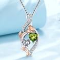 thumbnail image 4 of Taioiat Double Birthstone Necklaces for Women 18K Gold Plated Birthstone Rose Flower Jewelry Anniversary Valentines Day Mother's Day Birthday Gifts for Her Wife Girlfriend Mom, 4 of 7