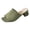 Green, variant on Women's Lightweight Heeled Sandals Fashion Square Open Toe Backless Mules Chunky Block Low Heel Slip On Slides Dress Shoes Brown Size9