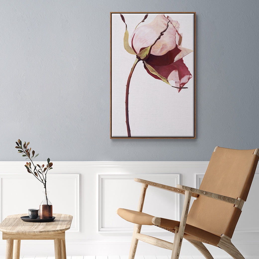 Love Is A Rose I Framed Premium Gallery Wrapped Canvas - Ready to Hang - 17 x 25 - Walnut Floating Frame