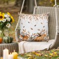 thumbnail image 3 of Outdoor Pillow Covers Waterproof Pillow Cases Protector Orange Pumpkin Thanksgiving Flower Pillowcase Pack of 2 Autumn Leaves Throw Cushion Case for Pation Furniture,Couch,Living Room Sofa, 18x18 in, 3 of 9