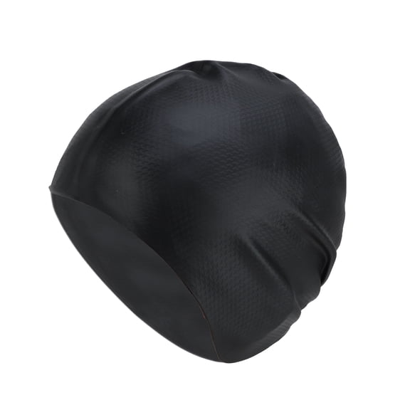 Unique Bargains 1 Pc Silicone Waterproof Geometric Pattern Swim Cap Black