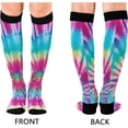 thumbnail image 2 of Coolnut Tie Dye Compression Socks, 1 Pack Women Men Long Stocking (20-30mmHg) Travel Knee High Stockings for Athletic Sports,Running,Cycling,Nursing, 2 of 6