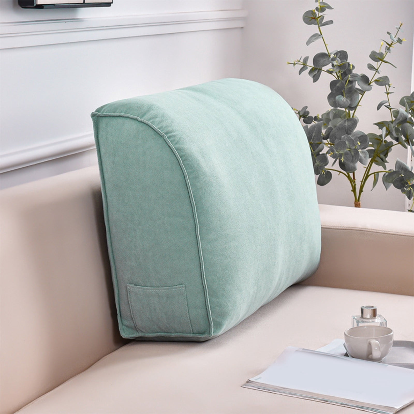 Orthopedic Wedge Back Cushion for Sofa Bed, Extra Thick Lumbar Support Pillow with Removable Washable Cover, Headboard Reading Pillow for Living Room, Neck Waist Pain Relief Comfort