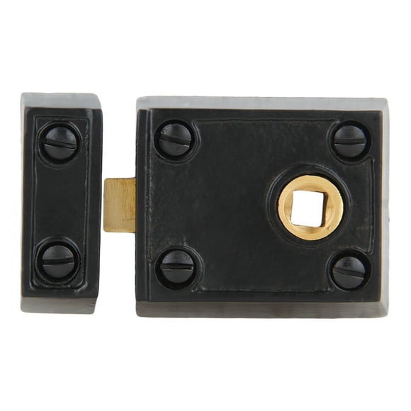 Revestimiento en polvo negro Rim Latch A29, pequeño, resistente, de hierro fundido
