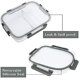 thumbnail image 2 of Juego de 5 botes de almacenamiento de vidrio de 2 compartimentos con tapa mejorada con cierre a presión, aptos para microondas, horno, congelador y lavavajillas (4,5 tazas), 2 of 4
