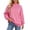 Hot Pink, variant on vdgthytj Crewneck Sweatshirts Women Long Sleeve Pleated Solid Basic Pullover Loose Comfy Fall Athleisure Tops(X-Large,Navy)
