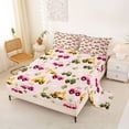 thumbnail image 2 of Manfei Cute Trees Queen Sheets,Cartoon Cars Print Queen Sheet Sets,Pink,4pcs,1 Flat Sheet, 1 Fitted Sheet and 2 Pillowcases, 2 of 6