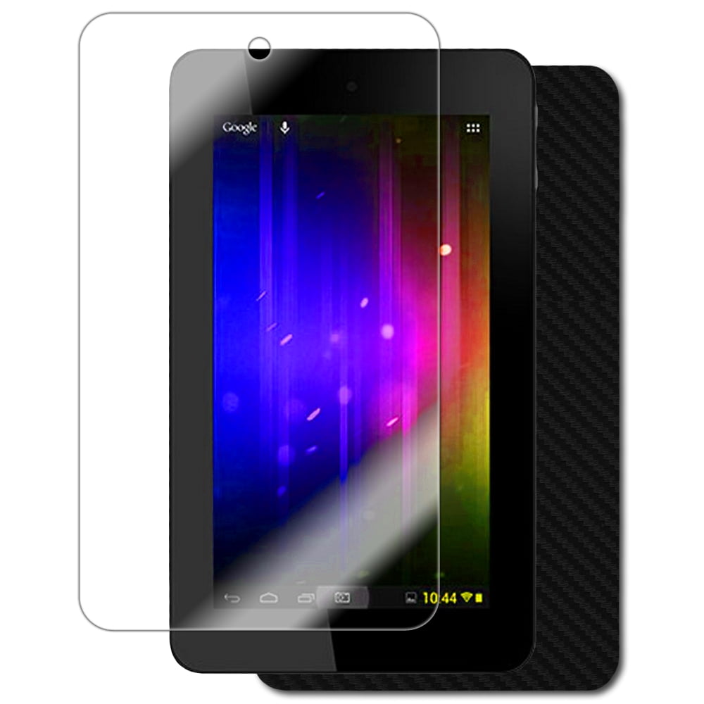 Skinomi Carbon Fiber Black Tablet Skin+Screen Protector Cover for HP Slate 7