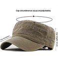 thumbnail image 5 of Gorra militar vintage, gorras militares de mezclilla lavadas, gorra plana de algodón, regalo para deportes al aire libre TUNC Sencillez, 5 of 5