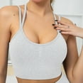 thumbnail image 2 of Sngxgn Women's Medium Support Tank Top Ribbed Seamless Workout Exercise Sport Bra(Grey,L), 2 of 9