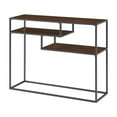 thumbnail image 3 of 42" Metal and Wood Tiered Shelf Entry Table - Dark Walnut/ Black, 3 of 5