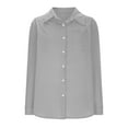 thumbnail image 5 of hotojiny Button Down Shirts for Women Plus Size Cotton Linen Long Sleeve Oversized Blouses Loose Casual Lapel Tops, 5 of 7