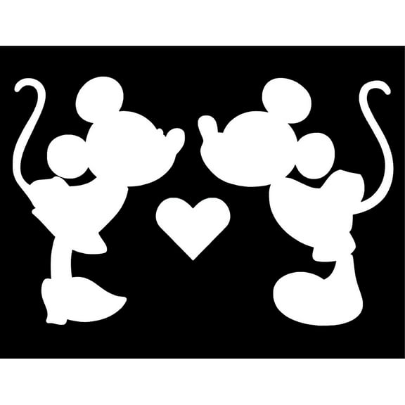 Minnie And Mickey Love Vinyl Decal Sticker|Cars Trucks Vans Walls Laptops Cups|White|6.5 in|KCD896