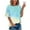 Sky Blue, variant on Timegard Plus Size Tops for Women Tie Dye Drop Shoulder Cute Comfy Blouse Casual Short Sleeve Tee Shirts