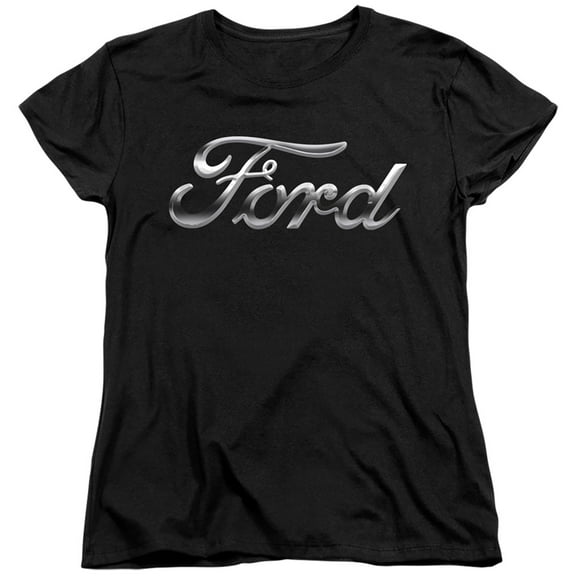 Ford Chrome Ford Logo S/S Women's T-Shirt Black