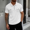 thumbnail image 2 of LMOIPLI Mens Work Shirts 2026 Short Sleeve Casual Slim Fit Button Up Waffle Golf Shirts with Pockets Tennis T Shirts White L, 2 of 9