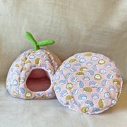 Portable Small Animal Cushion Bed Hideout Cave Habitat Nest for Hedgehog Ferret Squirrel Hamster Rat ( Pink )