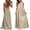 Khaki#18, variant on Yteetum Summer Dresses for Women Sleeveless Boho Print Tie Shoulder Spaghetti Strap Backless Cami Dresses Sundress Casual Solid Loose Comfy Travel Vacation Beach Dress