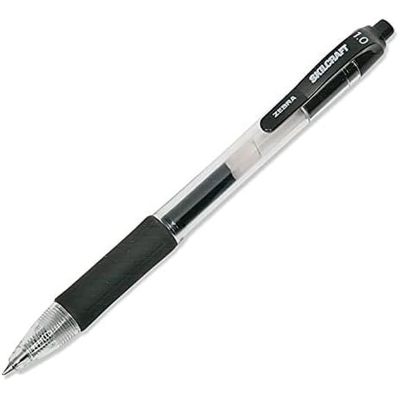 7520016473137 SKILCRAFT Gel Pen, Retractable, Bold 1 mm, Black Ink, Clear/Black Barrel, Dozen$$Office