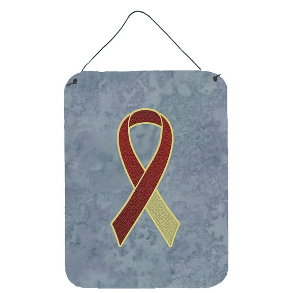 Burgundy and Ivory Ribbon for Head and Neck Cancer Awareness Wall or Door Hanging Prints