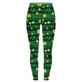 thumbnail image 4 of lcziwo 90% off Clearance Sale, St Patricks Day Leggings for Women Casual Stretchy High Waisted Yoga Pants Novelty Shamrock Print Running Leggings Full Length Tight Trousers Green XXL, 4 of 6