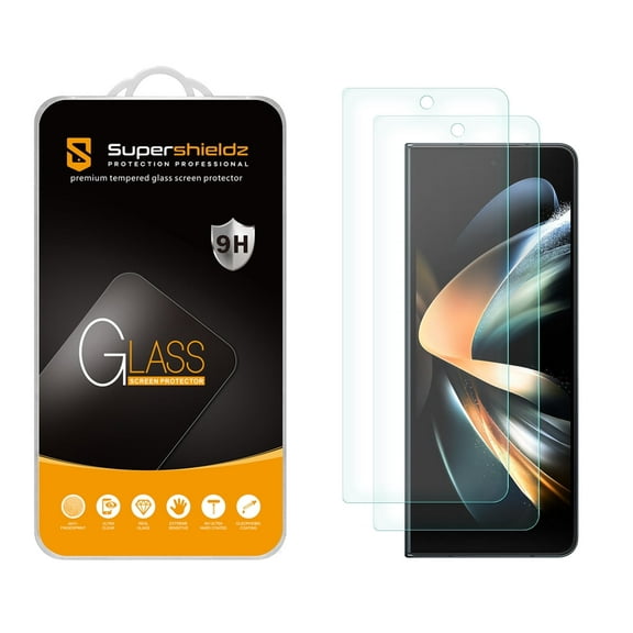 (2 Pack) Supershieldz Designed for Samsung Galaxy Z Fold 4 5G (Front Screen Only) Tempered Glass Screen Protector, Anti Scratch, Bubble Free