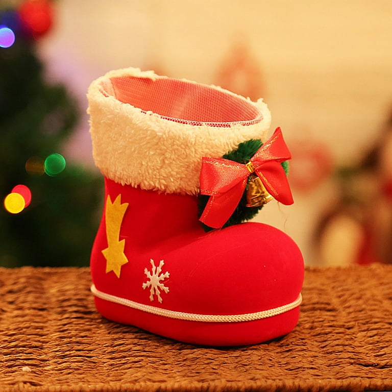 Christmas Boots Reused Increase Atmosphere Decorate Christmas Decoration  Candy Boots for Gifts