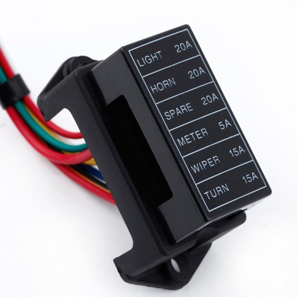 Greenadscape Porta Fusibles 6 Canales Para Vehículos Con 2 Entradas Compatible 12V 24V Negro