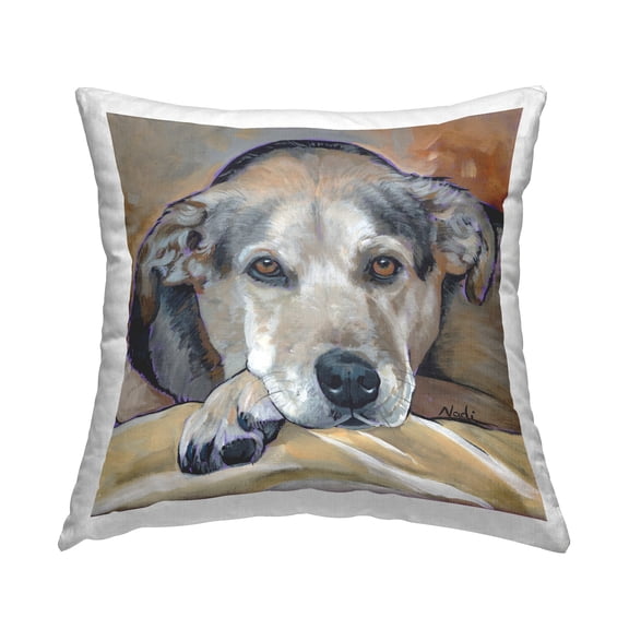 Stupell Industries Traditional Resting Dog Decorative Printed Throw Pillow Design by © Nadi Spencer