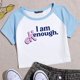 thumbnail image 4 of I Am Kenough Camiseta corta para mujer, moda Popular para niñas, cuello redondo, mangas cortas, soy suficiente, camisas, 4 of 4