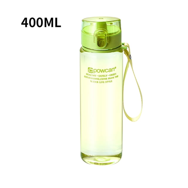 Yuarrent Hervidor de agua de plástico a prueba de fugas botella de bebida portátil para actividades al aire libre, verde transparente, 400 ml Type2 NO2