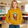 thumbnail image 6 of Kids Hoodie Unisex Casual Cute Sweatshirts Highland Cattle Print Long Sleeve Fall Pullover, 6 of 8