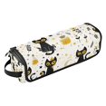 thumbnail image 2 of Hair Tool Organizer Bag with Heat Resistant Mat Removable Travel Storage Case for Hot Air Brushes Curling Irons Black Cat Seamless Pattern, 2 of 8
