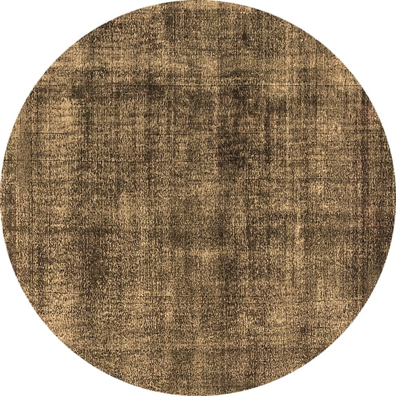 Ahgly Company Indoor Round Oriental Brown Industrial Area Rugs, 8' Round
