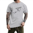 thumbnail image 1 of BOBOGOJP T-Shirt pour Homme Coupe Ajustée T-Shirt Coupe Régulière à Manches Courtes Col Ras du Cou (Gris,m), 1 of 5