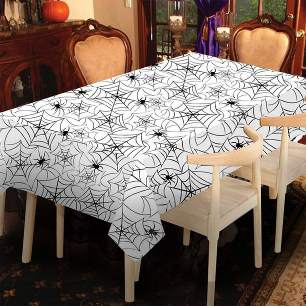 Lot De 2 Nappes D'Halloween Rectangulaires En Plastique Noir Avec