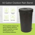 thumbnail image 2 of Good Ideas Aspen ECO 50 Gallon Outdoor Rain Barrel Water Storage Collector, 2 of 7