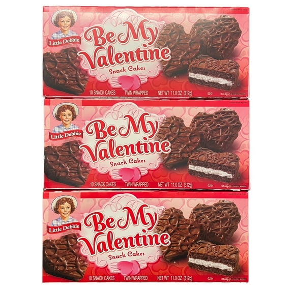 Little Debbie Snacks Chocolate Be My Valentine Heart Cakes Twin Wrapped 10 Count 3 Pack