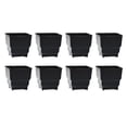 thumbnail image 1 of 8pcs Root Control Flowerpots Resin Square Planters Mini Plastic Succulent Pot for Cactus Bonsai (Black), 1 of 7