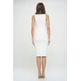 thumbnail image 4 of Women's Sleeveless Midi Cocktail Bodycon Dress, Round Neck, Formal, Wedding, Party(Off White Medium Size), 4 of 6