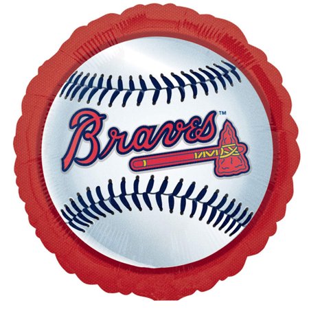 18 inch MLB Atlanta Braves Baseball Foil Mylar Balloon – Party Supplies Decorations