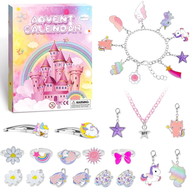 Calendario de Adviento ISTOOLL Unicorn 2025 con conjunto de joyas DIY para niñas