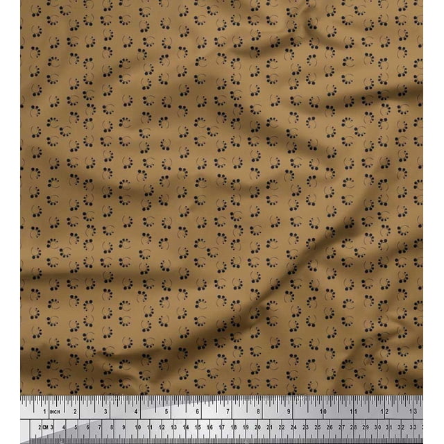 Soimoi Poly Georgette Fabric Dots Shirting Print Fabric by The Yard 42 Inch Wide