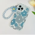 thumbnail image 6 of Compatible with iPhone 14 Pro Max Case, Cute Sun Flowers Pattern Soft TPU Shockproof Camera Protector Clear Case with Lovely Flower Strap Bracelet Chain Girls Women Case for iPhone 14 Pro Max 6.7", 6 of 6